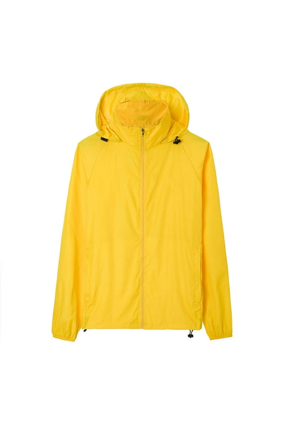 Men's UPF 50+ Sun Protection Full Zip Hoodie Jacket Outdoor Packable Lightweight Quick Dry Long Sleeve Hooded Sun Shirts with Pockets for Fishing Hiking Running