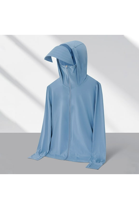 Men's UPF 50+ Sun Protection Outdoor Lightweight Full Zip Hoodie Jacket Long Sleeve Fishing Hiking Performance Shirts(Available in Big & Tall)