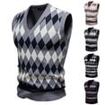 thumbnail image 1 of Miqool Men's V Neck Knit Sweater Vest Classic Sleeveless Pullover Autumn Winter Warm Tank Tops Casual Business Wear, 1 of 1