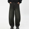 thumbnail image 1 of Miqool Men's Y2k Hip Hop Baggy Jeans Wide Leg Denim Pants Casual Loose Fit Long Trousers Streetwear(Black, L), 1 of 8