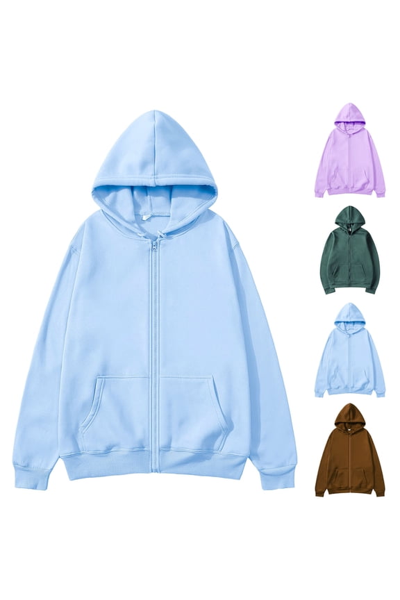 Men's Zip Up Hoodie Long Sleeve Drawstring Casual Sweatshirt Jacket with Kangaroo Pocket
