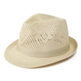 thumbnail image 1 of Miqool Mens Fedora Hats Short Brim Panama Cap Trilby Hat Breathable Mesh Summer Beach Sun Hat 1920s Party Accessories, 1 of 6