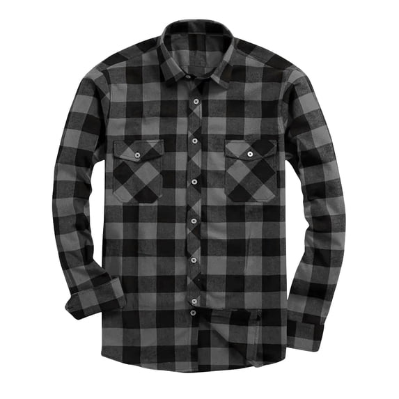 Miqool Mens Flannel Shirt Regular Fit Long Sleeve Button Down Casual Plaid Flannel Shirt with Pockets