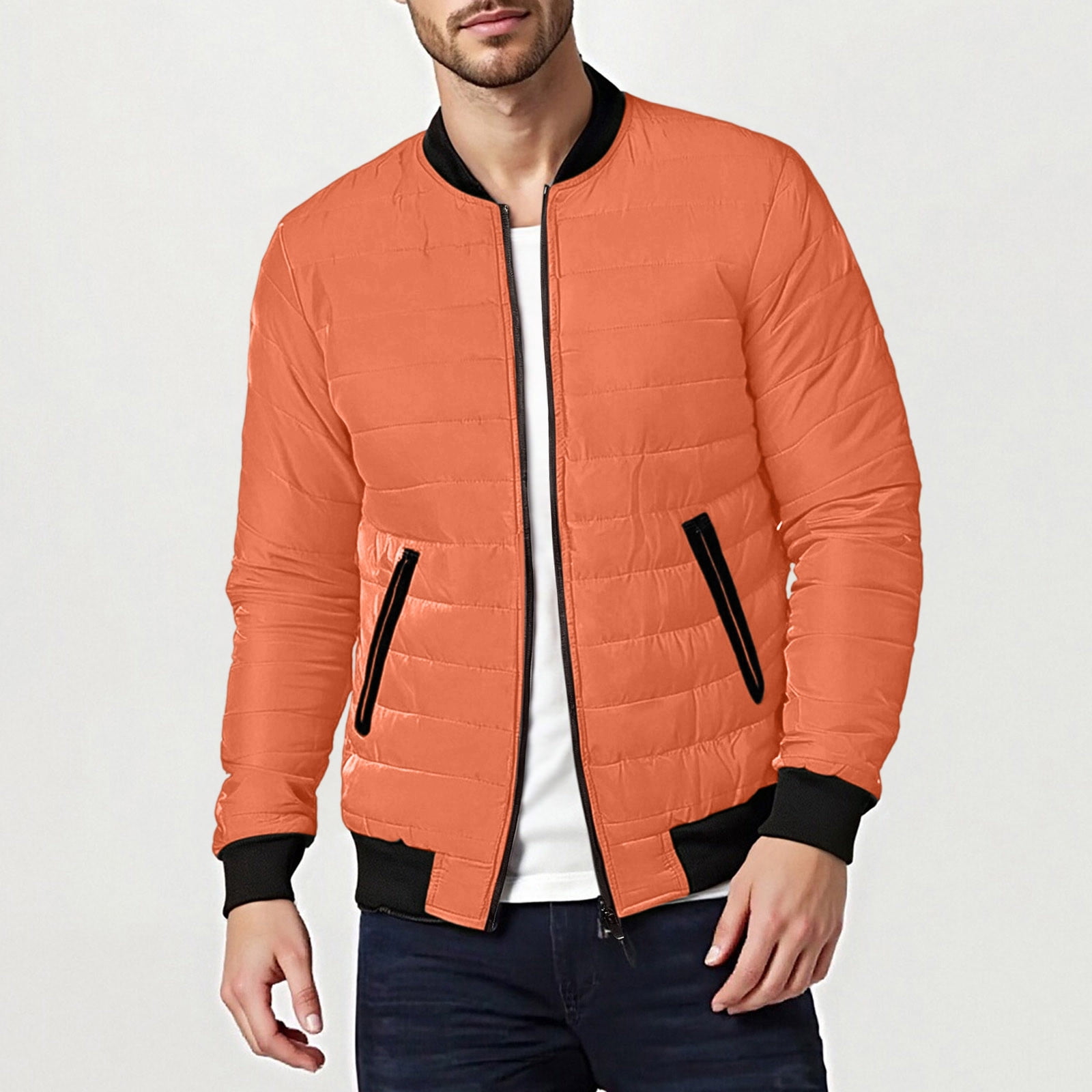 Miqool Mens Flight Bomber Jacket Casual Warm Quilted Jackets 