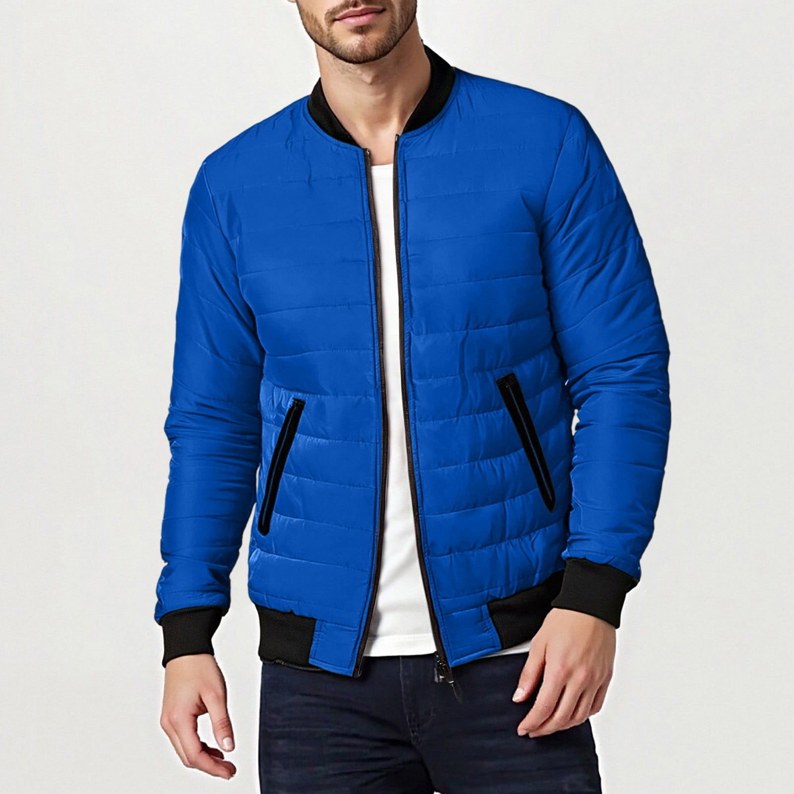 Miqool Mens Flight Bomber Jacket Casual Warm Quilted Jackets 