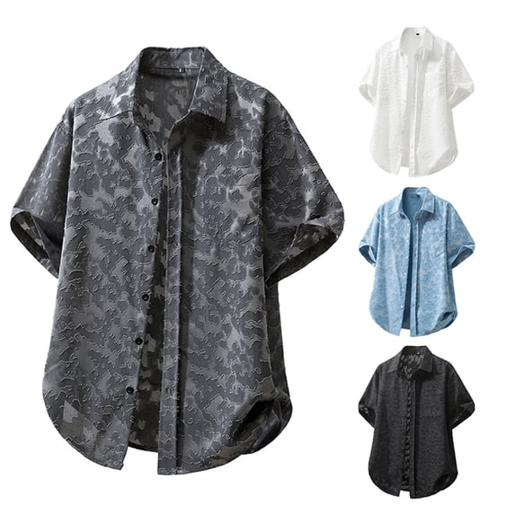 Miqool Mens Hawaiian Shirt Short Sleeve Button Down Floral Shirts Casual Beach Summer Wedding Shirts with Pocket