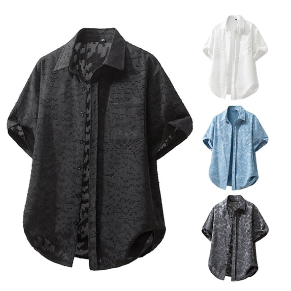 Miqool Mens Hawaiian Shirt Short Sleeve Button Down Floral Shirts Casual Beach Summer Wedding Shirts with Pocket