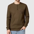 thumbnail image 1 of Miqool Mens Knit Sweater Long Sleeve Mid-Weight Soft Pullover Shirt with Pocket Casual Waffle Thermal Button T-Shirts, 1 of 6