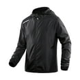thumbnail image 1 of Miqool Mens Lightweight Hooded Rain Jacket Full Zip Breathable Mesh Waterproof Raincoat for Outdoor Mountain Hiking Cycling Travel with Refletive Stripes, 1 of 7