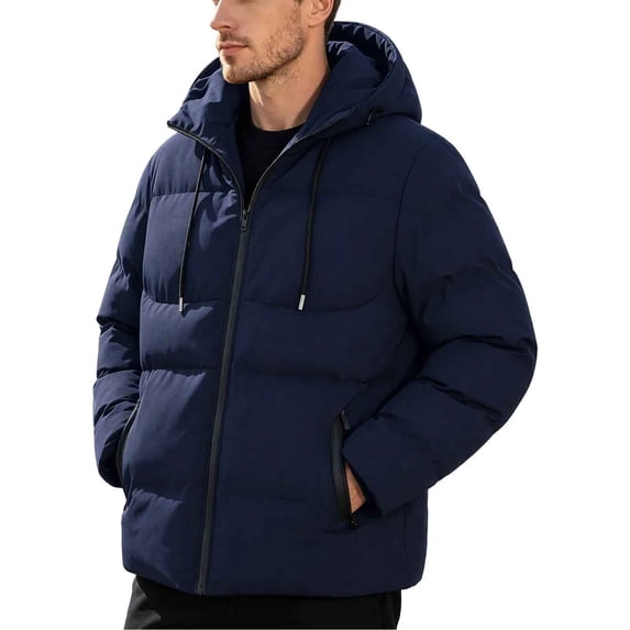 Miqool Mens Puffer Jacket Thick Warm Insulated Quilted Hooded Winter Coats for Cold Weather