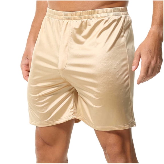 Miqool Mens Satin Boxer Shorts Silk Feeling Sleep Shorts Underwear Silky Pajama Bottoms Sleepwear with Elastic Waistband
