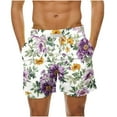 thumbnail image 1 of Miqool Mens Swim Trunks with Pockets, Quick Dry Swim Shorts Hawaiian Tropical Print Summer Holiday Beach Board Shorts Swimwear Bathing Suits, 1 of 6