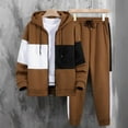 thumbnail image 1 of Miqool Mens Tracksuit 2 Piece Set Color Block Fleece Winter Casual Outfits Full Zip Hoodie Sweatshirt and Sweatpants Sweatsuit, 1 of 7