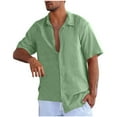 thumbnail image 1 of Miqool Mens and Big Mens Short Sleeve Dress Shirts Summer Casual Button Down Shirts Solid Formal Shirt Vacation Beach Shirts, 1 of 6