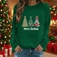 thumbnail image 1 of Miqool Merry Christmas Sweatshirt Women Cute Xmas Trees Graphic Pullover Shirt Winter Holiday Casual Long Sleeve Tops, 1 of 4