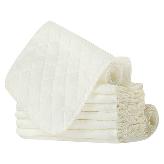 Miqool Newborn Infant Baby Muslin Burp Cloths, Pack of 10 - Absorbent Cotton Baby Washcloths - Soft, Safe & Gentle Baby Burp Cloths for Boys & Girls, White