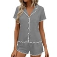 thumbnail image 1 of Miqool Pajamas Set for Women Short Sleeve Soft Sleepwear Button Down Pjs 2 Piece Lounge Sets S-XXL, 1 of 6