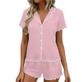 thumbnail image 1 of Miqool Pajamas Set for Women Short Sleeve Soft Sleepwear Button Down Pjs 2 Piece Lounge Sets S-XXL, 1 of 6