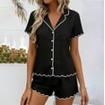 thumbnail image 1 of Miqool Pajamas Set for Women Short Sleeve Soft Sleepwear Button Down Pjs 2 Piece Lounge Sets S-XXL, 1 of 6