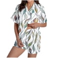 thumbnail image 1 of Miqool Pajamas for Women Printed Pjs Short Set 2 Piece Button Up Soft Lounge Sets Short Sleeve Lightweight Sleepwear S-XXL, 1 of 7
