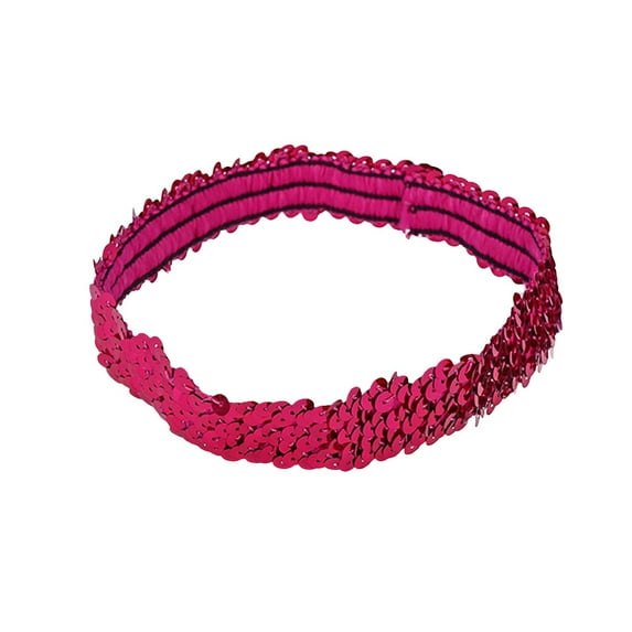 Miqool Sequin Headbands for Women and Teens Girls, Elastic Stretch Sparkly Glitter Headband Sports Hairband Headpieces Hair Accessory for Nightclub Rave Party Favors