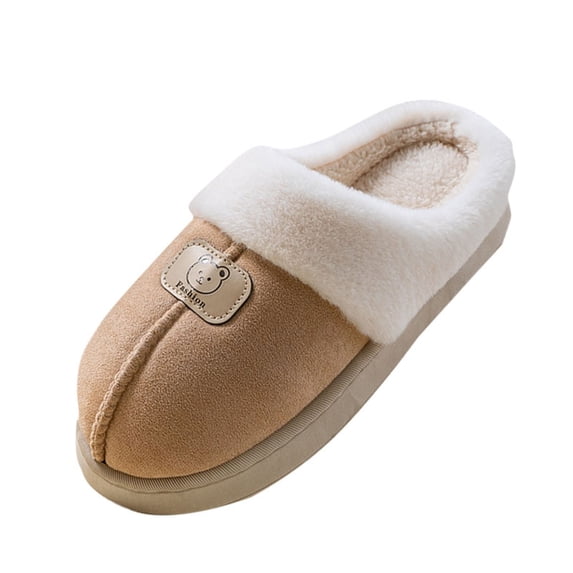Miqool Sherpa-Lined Moccasin Slippers for Women Thick Sole Cozy Warm Plush House Shoes for Indoor and Outdoor
