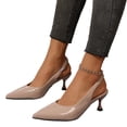 thumbnail image 1 of Miqool Slingback Heels for Women Closed Pointed Toe Kitten Stiletto Heels with Buckle Comfortable Womens Pumps Casual Dress Shoes, 1 of 8