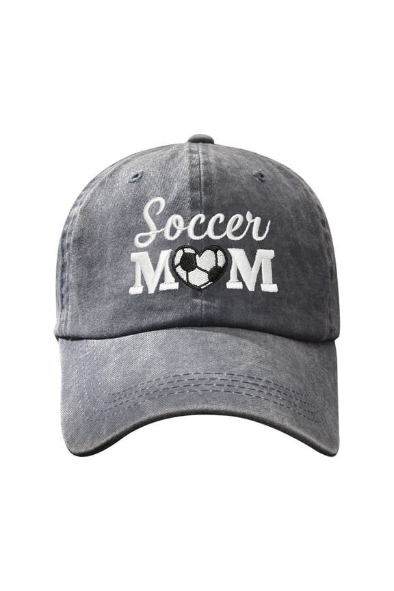 Soccer Mom Hat, Adjustable Washed Embroidered Baseball Cap Vintage Distressed Sun Hat for Mama Gifts for Mothers Day Birthday