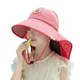 thumbnail image 1 of Miqool Sun Hats for Little/Big Kids UPF 50+ Breathable Wide Brim Bucket Hats Summer UV Protection Ponytail Beach Hat with Neck Flap, 1 of 6
