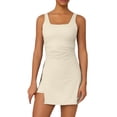 thumbnail image 1 of Miqool Tennis Dress for Women with Built in Shorts Open Back Racerback Athletic Golf Dresses Active Workout Mini Skort Dress with Pockets, 1 of 6