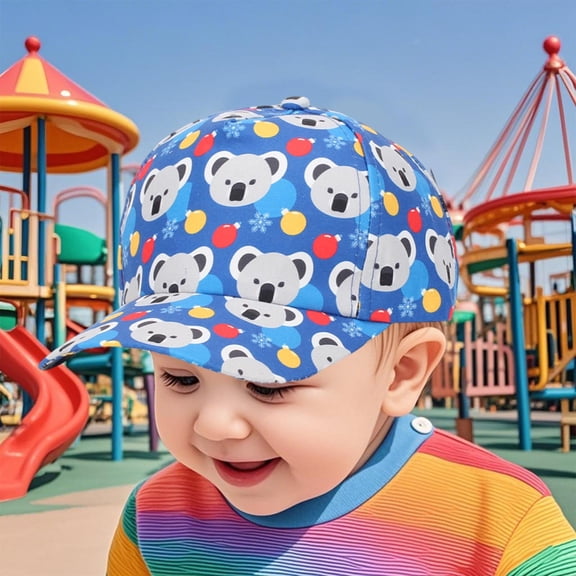 Miqool Toddler Baby Baseball Cap Infant Toddler Cute Print Cotton Sun Hat for Kids Boys Girls 2-4 Years