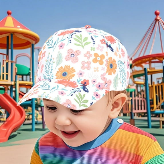 Miqool Toddler Baby Baseball Cap Infant Toddler Cute Print Cotton Sun Hat for Kids Boys Girls 2-4 Years