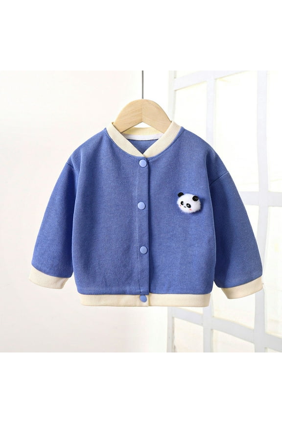 Toddler Baby Boys Girls Cotton Cardigan Sweaters Coat Unisex Newborn Infant Long Sleeve Button Down Jacket Outerwear Fall Winter Clothes 3M-4Y