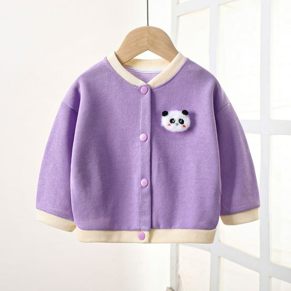 Miqool Toddler Baby Boys Girls Cotton Cardigan Sweaters Coat Unisex Newborn Infant Long Sleeve Button Down Jacket Outerwear Fall Winter Clothes 3M-4Y