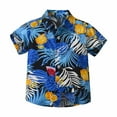 thumbnail image 1 of Miqool Toddler Baby Boys Girls Hawaiian Shirts Short Sleeve Button Down Shirt Summer Beach Vacation Tops for Infant Kids Aged 12M-9T, 1 of 9