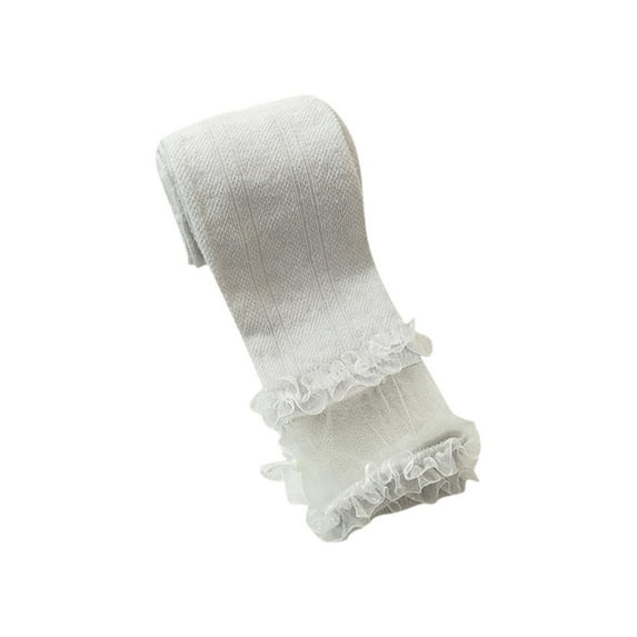 Miqool Toddler Baby Girls Leggings Lace Ruffle Patterned Fishnet Footless Tights Gymnastics Ballet Dance Pants for First Communion