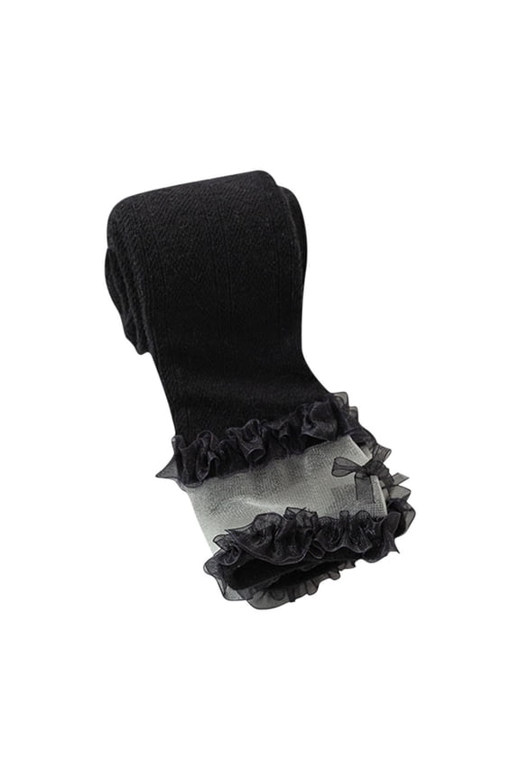 Toddler Baby Girls Leggings Lace Ruffle Patterned Fishnet Footless Tights Gymnastics Ballet Dance Pants for First Communion