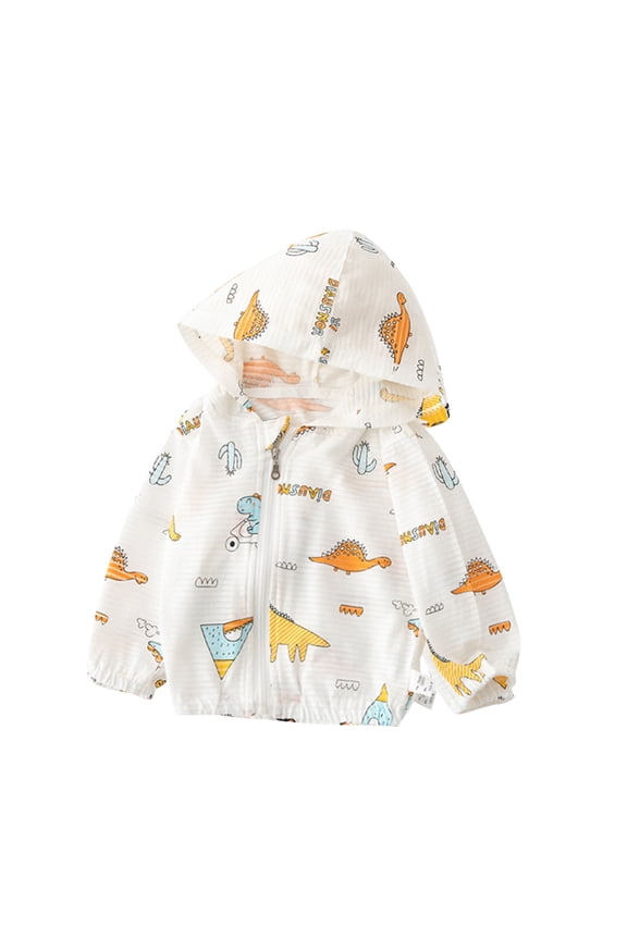 Toddler Kids UPF 50+ Sun Protection Hoodie Jacket Boys Girls Lightweight Full Zip-up Hooded Cooling Sun Shirt for Fishing Water Beach