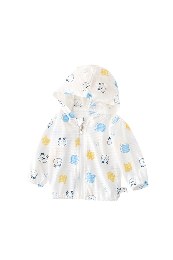 Toddler Kids UPF 50+ Sun Protection Hoodie Jacket Boys Girls Lightweight Full Zip-up Hooded Cooling Sun Shirt for Fishing Water Beach