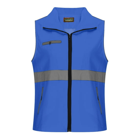 Miqool Travel Hiking Vests Men Women's Breathable Fishing Jacket Lapel Vests Zipper Closure Stand Collar Solid Color Outdoor Gilets