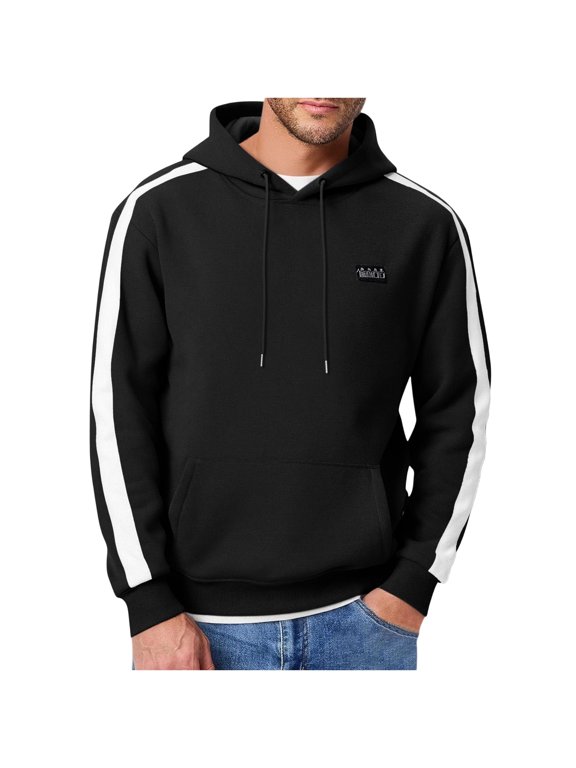 USB Heated Hoodie for Men Color Block Electric Heating Sweatshirt Long Sleeve Winter Thermal Pullover Sweater