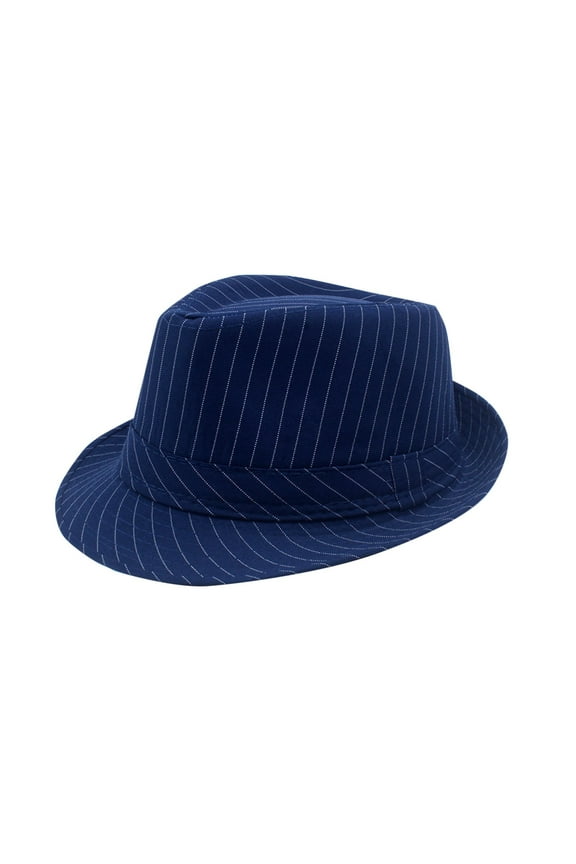 Unisex 1920s Pinstripe Classic Structured Gangster Fedora Hat Short Brim Summer Beach Sun Hats Party Costume Panama Cap for Men Women