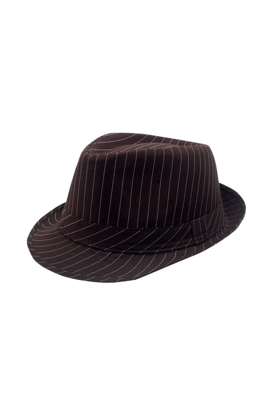 Unisex 1920s Pinstripe Classic Structured Gangster Fedora Hat Short Brim Summer Beach Sun Hats Party Costume Panama Cap for Men Women