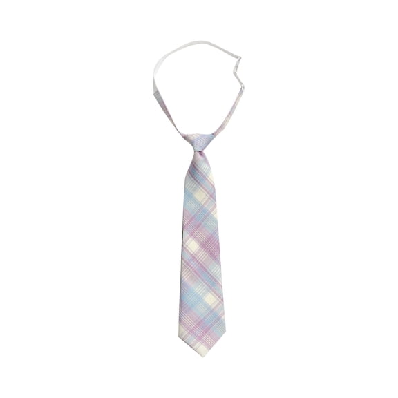 Miqool Unisex Girls Boys School Ties Pre-tied Adjustable Neckties Plaid Zipper Ties for Wedding Graduation School Cosplay Uniforms