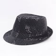 thumbnail image 1 of Miqool Unisex Western Sparkly Sequins Fedora Hat Glitter Bling Dance Hat Retro Disco Jazz Cap Party Favors Costume Props Supplies, 1 of 5