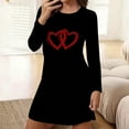 thumbnail image 1 of Miqool Valentines Day Nightgowns Women's Cute Heart Graphic Long Sleeve Tshirt Night Dress Ladies Comfy Lounge Sleepwear, 1 of 6