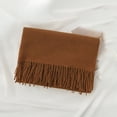 thumbnail image 1 of Miqool Warm Scarf for Women Plain Soft Tassel Long Shawl Wraps Casual Winter Reversible Fleece Cozy Scarves, 1 of 3