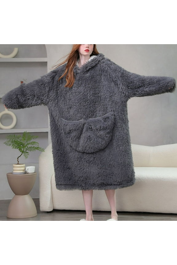 Wearable Blanket Hoodie for Adults Women Men Kids Hooded Blanket Oversized Blanket Sweatshirt Winter Warm Light Weight Robe