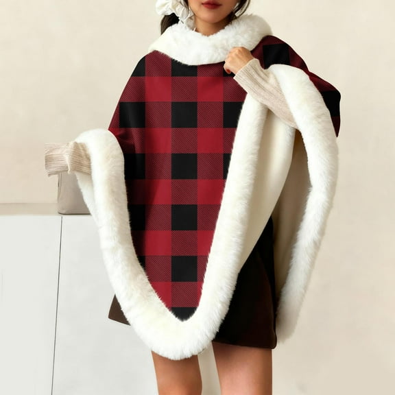 Miqool Wearable Blanket for Women Cozy Plush Fleece Blanket Poncho Cape with Hood Soft Shawl Wrap Throw for Office