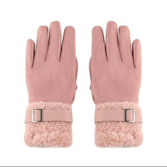 Miqool Winter Gloves for Women Vintage Sherpa Lined Thermal Insulated Cold Weather Gloves